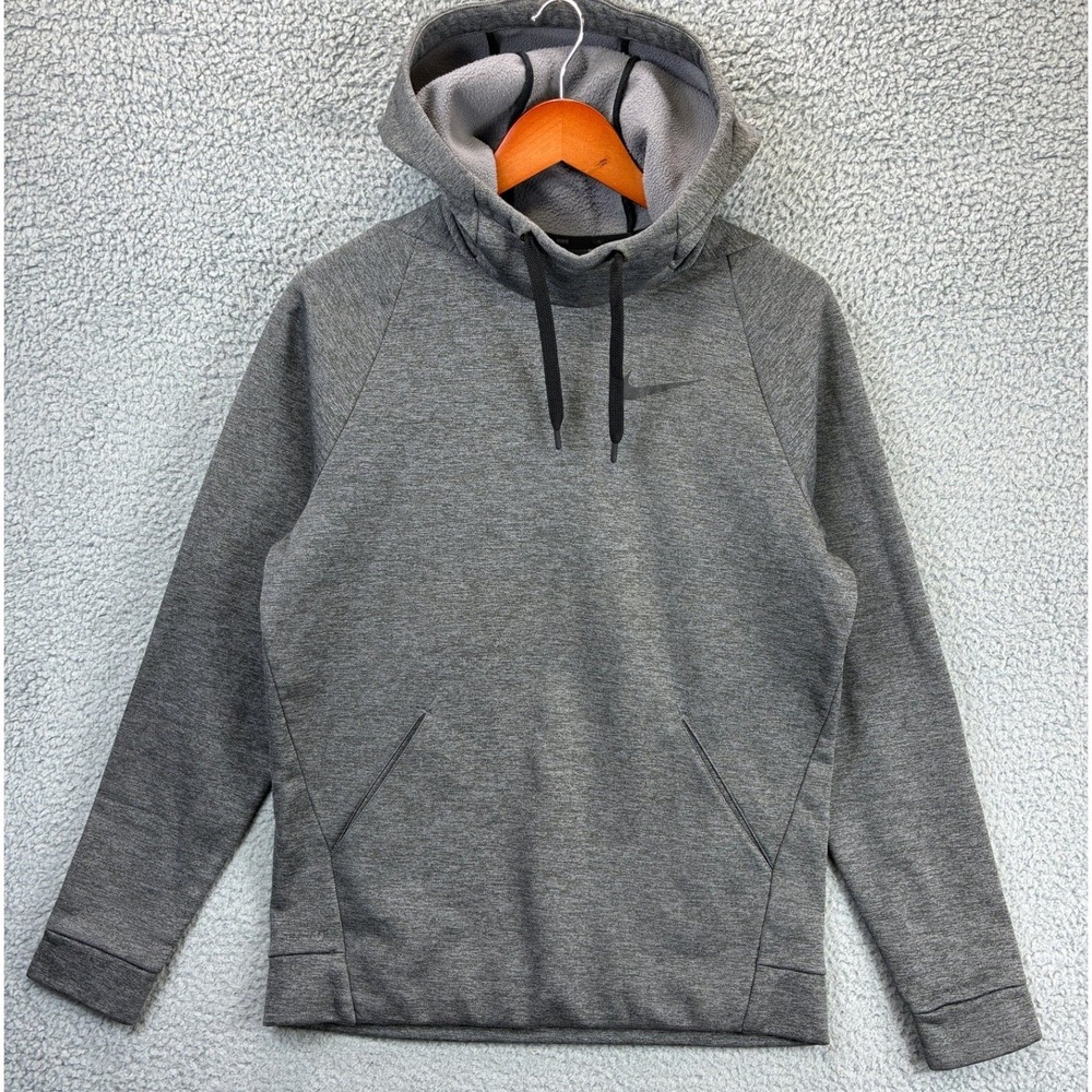 Nike Dri-FIT Pullover Hoodie Mens S Gray Heathered Athleisure Warmup Gym